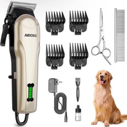 Dog Clippers, Professional Dog Grooming Kit, Low Noise Rechargeable Dog Clippers for Grooming, Cordless Electric Quiet Hair Grooming Clippers for Dogs