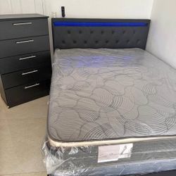 Full-Size Bedroom-Set ⭐️ Set-de-Dormitorio Tamaño-Full 🚚(Immediate-Delivery)💨