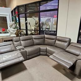 6 pc Madrid Leather power recliner modular Sectional!!