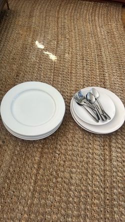 threshold target white dinner plates set of 4 ikea plates forks and spoons bundle