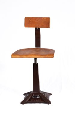 1920’s Singer Sewing machine steel and bentwood ply work chair