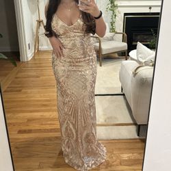 Rose Gold Prom/ Hoco Dress  