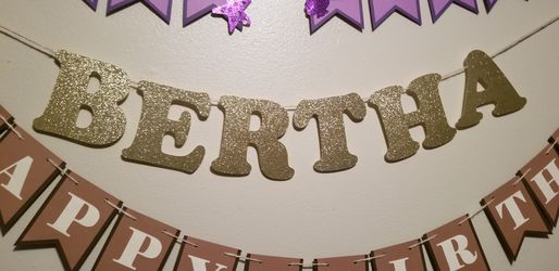 Glittery name banner