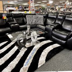 Pre-Black Friday Deal Black PWR Reclining Sofa Sectional Couch Now 50% Off Don’t Miss Out