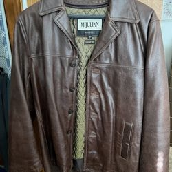 Men’s Leather Jacket w/Removable Lining-size L - OBO