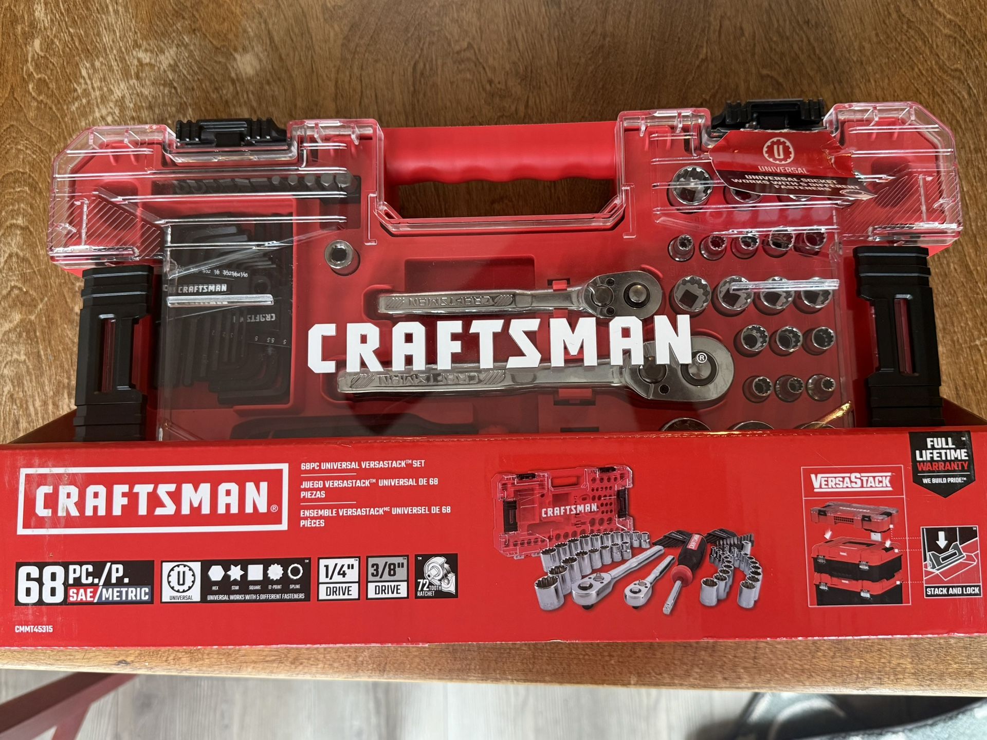 CRAFTSMAN Mechanics Tool Set, 1/4 and 3/8 Inch Drive, 68pc/sae/metric