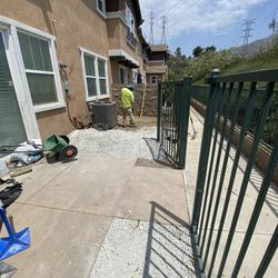 Landscaping, Turf Artificial Fake Grass, Paver Stones, 