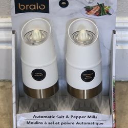 NEW White Automatic Salt & Pepper Mills (GRINDS AUTOMATICALLY WHEN FLIPPED)