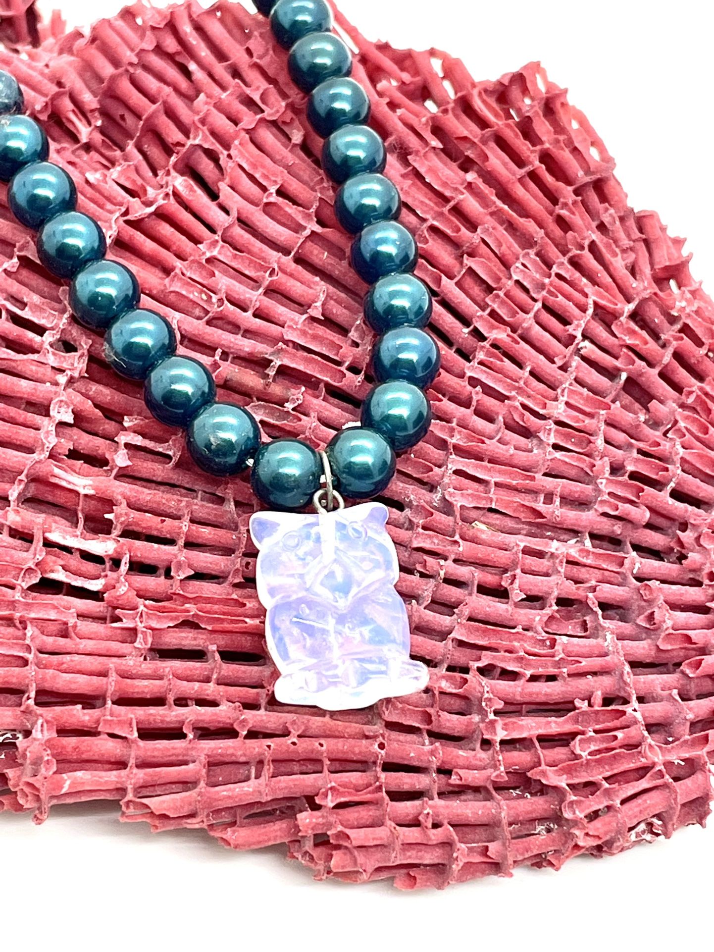 Costume Teal Pearl Necklace
