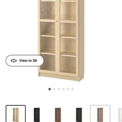 Billy Bookcase With Glass Doors IKEA Light Wood Oak