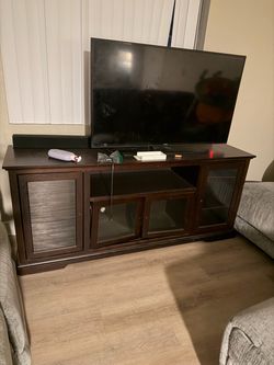 Dark Wood TV Stand Entertainment center