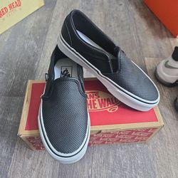 Vans classic slip on leather black