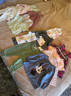 15+ Items - Girl Baby Clothes Lot - 6-9M & 12M: Overalls, Shirts, Baby Sets