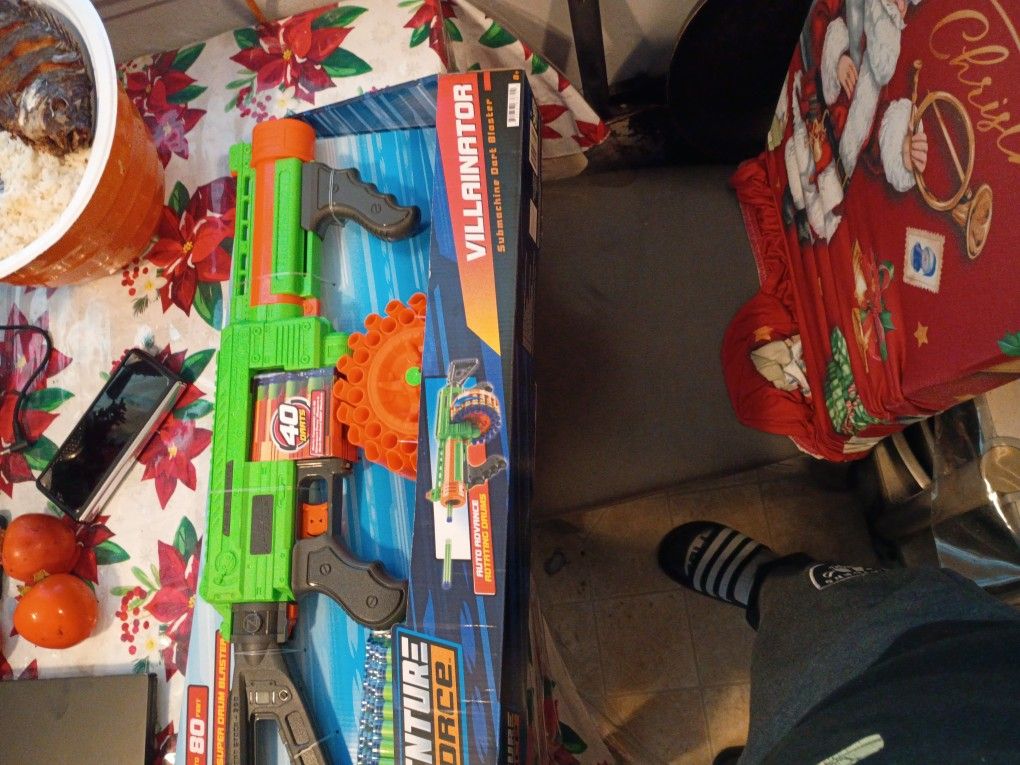 Adventure Force Villainator Pump-Action Super-Drum Foam Dart Blaster, Slamfire Power, Compatible with Most Standard Full-Length NERF Elite and XShot D