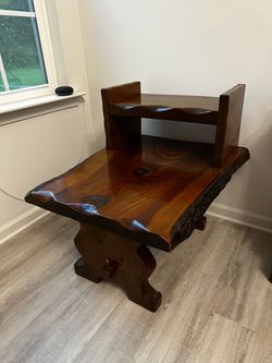 Rare One-of-a-Kind Handmade Live-Edge Wood Table