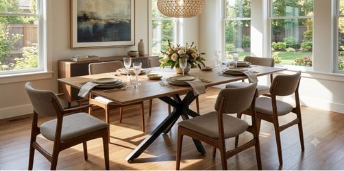 Restoration Hardware Aero Collection table top, natural oak with custom steel base 96” x 46”