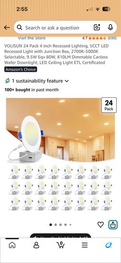 Volisum 4 inches recessed lights (24packs)