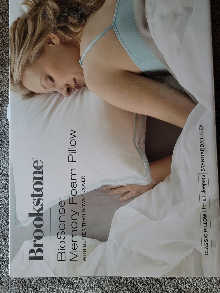 Brookstone biosense memory foam classic pillow with better than down deals