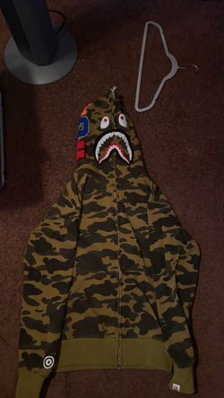 camo bape zip up