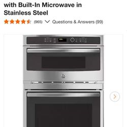 30 in. Double Electric Wall Oven with Built-In Microwave in Stainless Steel
