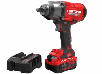 CRAFTSMAN V20 RP Impact Wrench, Cordless, Brushless, High Torque, 1/2 Inch, 4Ah Battery and Charger Included