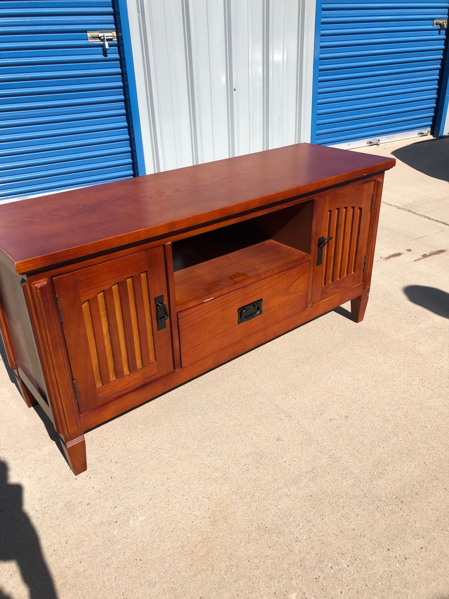 Beautiful solid wood tv entertainment console. Retails for over $380