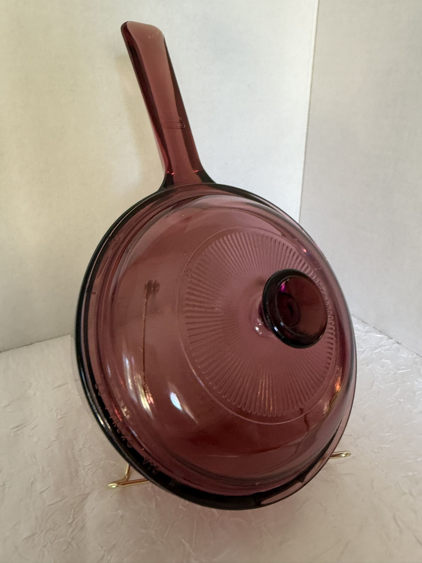 Corning Ware Visions Cranberry Sauce Pan 1L with Lid Vintage