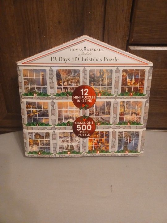 New! Thomas Kincade Christmas Puzzle Studio 12 Days Of Christmas  500 Pieces