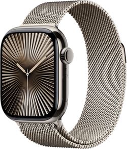 Apple Watch Series 10 (GPS+Cellular) 42mm Titanium Case with Natural Milanese Loop - Natural - (2024)