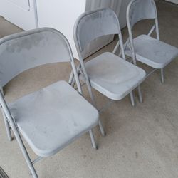 Cosco Gray Residential Standard Metal Folding Chair (Indoor or Outdoor)( pack of 3)