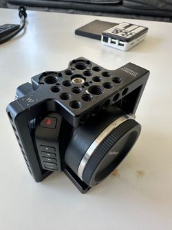 Blackmagic Micro Cinema Camera (MFT) + Wooden Camera Cage + Expansion Cable