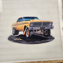 Ford Falcon Gasser Hotrod Race Car Steel Metal Sign 