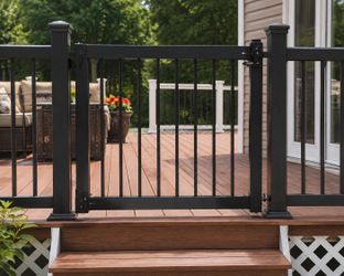NEW Open Box ZBuildMars 42” x 40” Black Aluminum Deck Gate – Heavy Duty