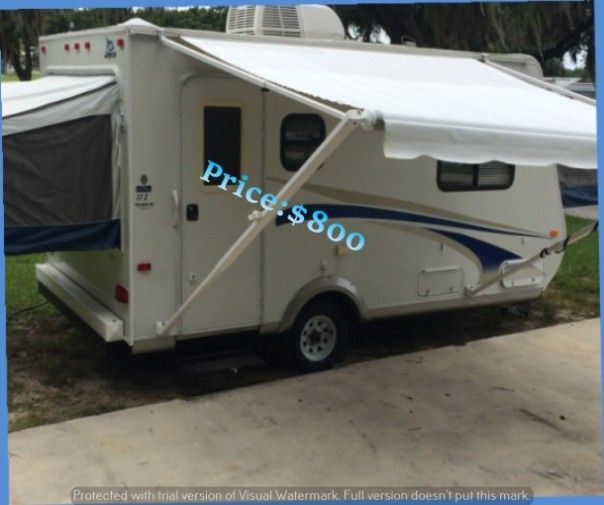 Photo Jay feather is a versatile lightweight travel trailer with a choice of light tents or hardwall floorplans.