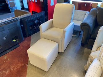 Cream Colored Glider with Ottoman