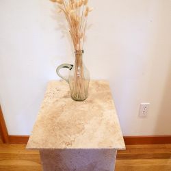 Beautiful travertine natural stone side or accent table