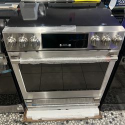 Café Electric Stove Induction Slide-In Smart In Stainless Steel 