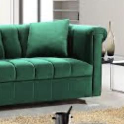Green loveseat