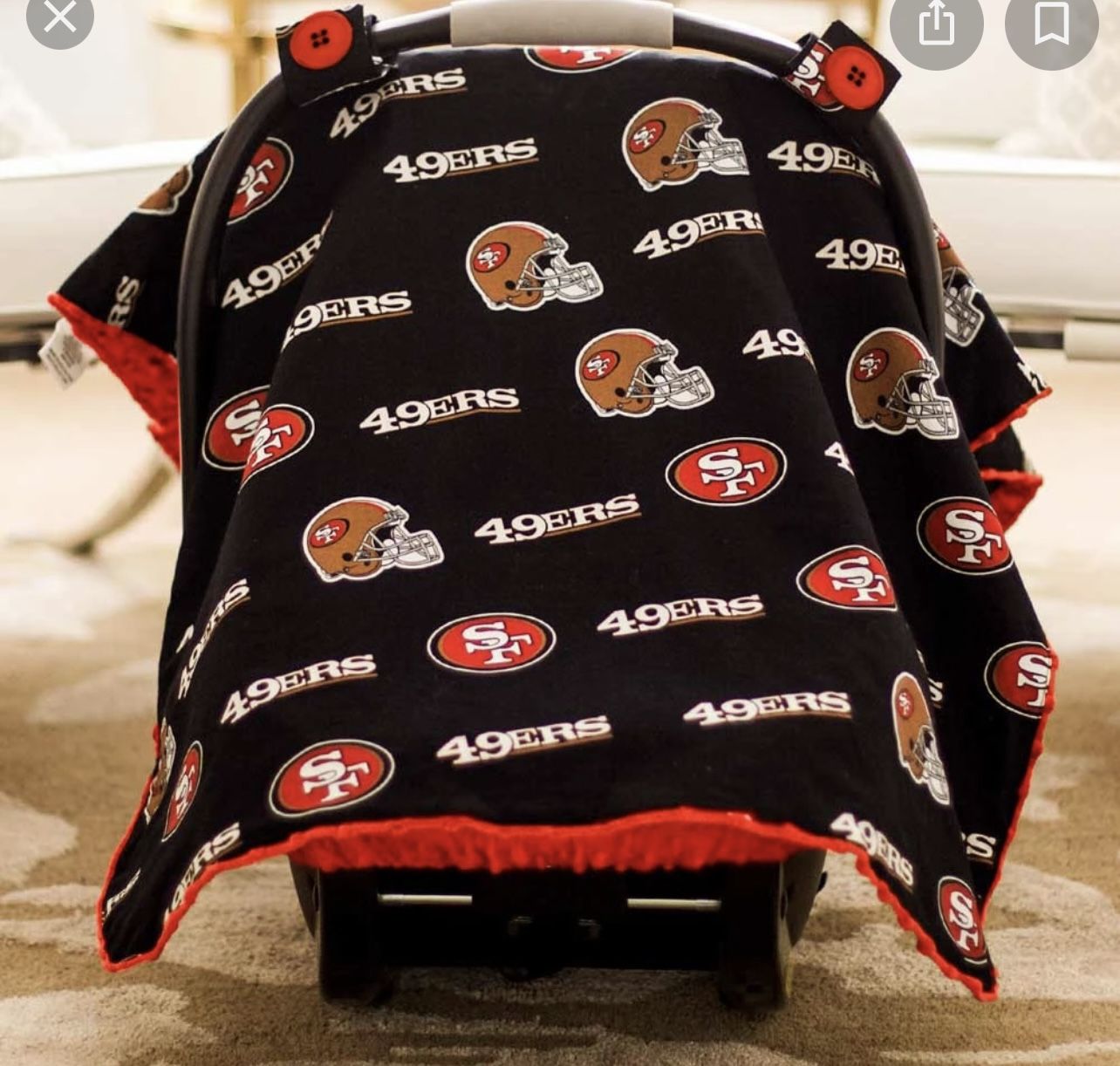 49ers Baby Car seat Cover