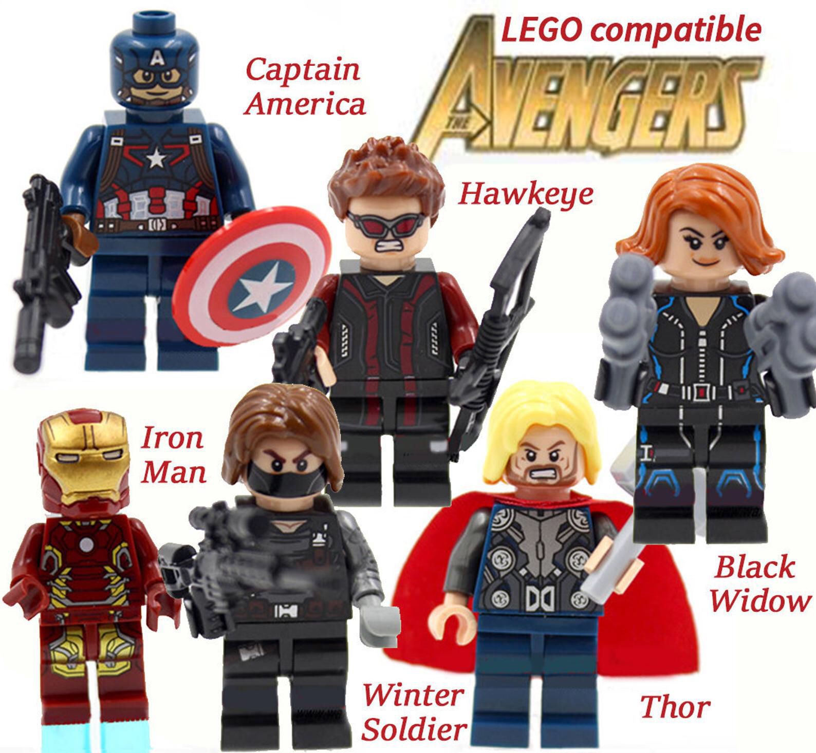 Avengers Mini figures Lego Compatible 6pc Minifigures