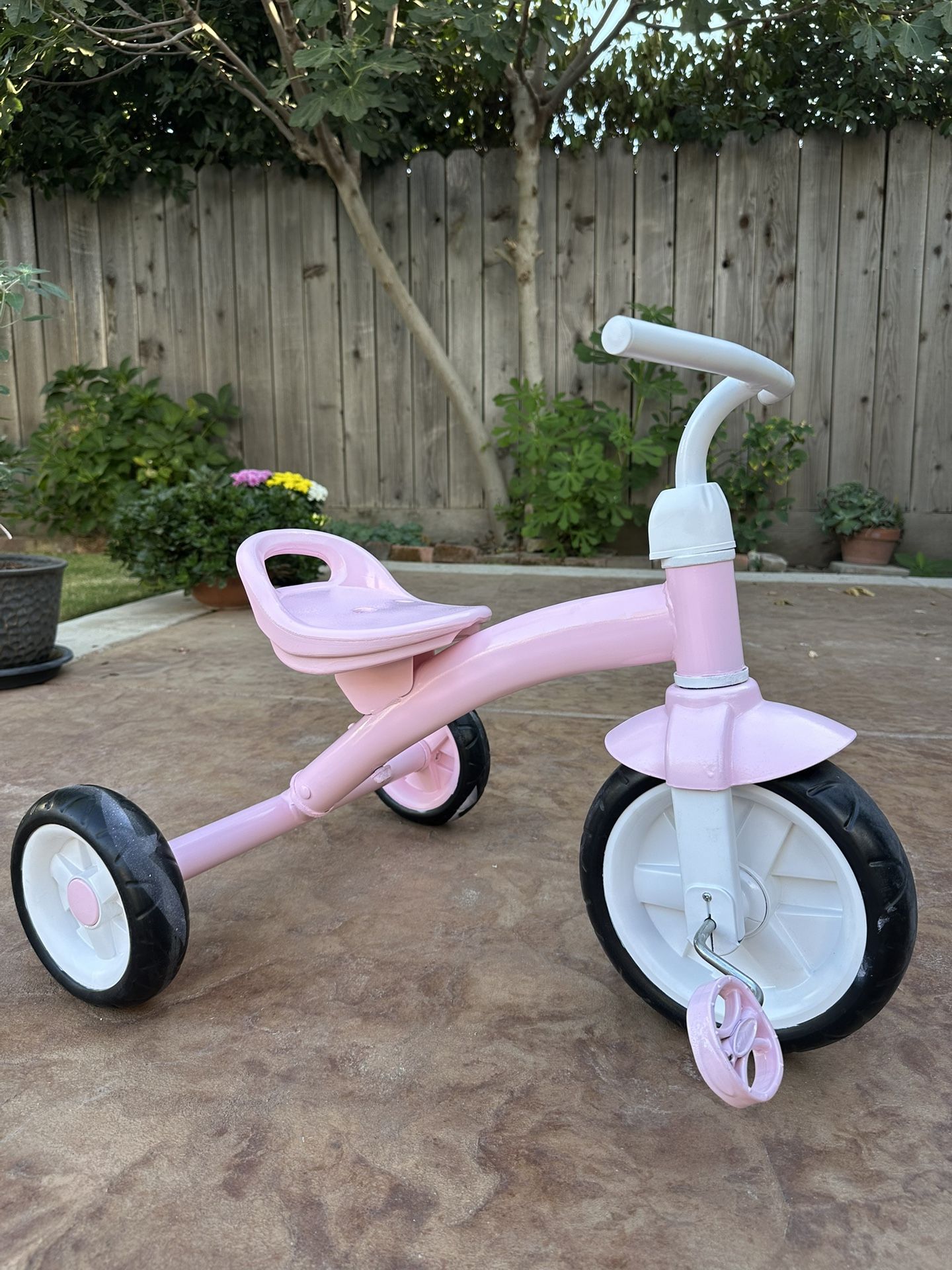 Vintage-Inspired Pink & White Toddler/ Kids Tricycle