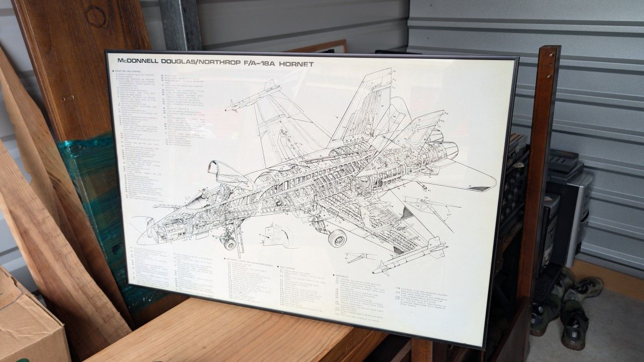 Framed F/A-18A Hornet Diagram/Illustration