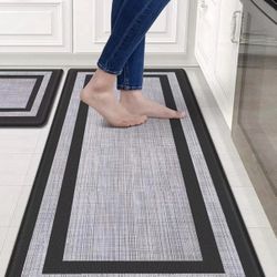 Floor Comfort Mat Set Soft Easy to Clean Two in one Set The Big Size is 47 * 17.3 * 0.4 Inc. and Small Size is 29 * 17.3 * 04 Inc. Location: Kitchen, 