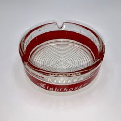 Vintage Riviera Hotel & Casino Las Vegas Red Glass Ashtray – Lighthouse Lounge
