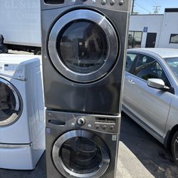 LG front Load Set Washer And Dryer Stainless Steel 