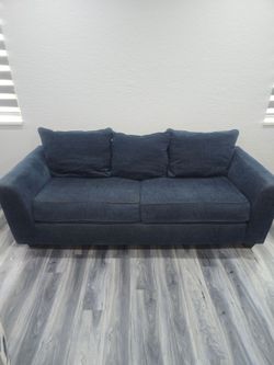 Navy Blue Fabric 3-Seater Sofa