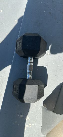 60 LB Rubber Hex Dumbbell