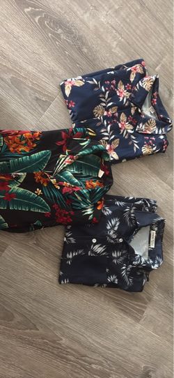 Tropical Hawaiian Print Button-Up Shirts – Set of 3 for boys