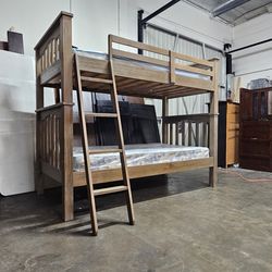 Twin bunk bed and mattress