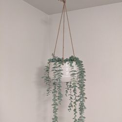 Hanging Planter With Faux Plant